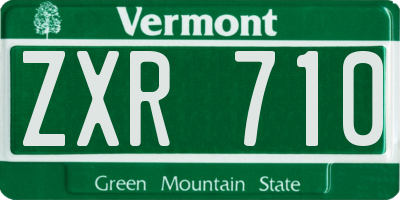 VT license plate ZXR710