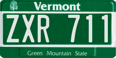 VT license plate ZXR711