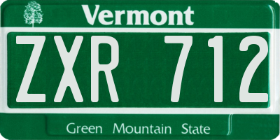 VT license plate ZXR712