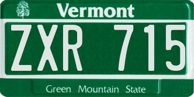 VT license plate ZXR715