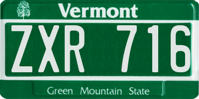 VT license plate ZXR716