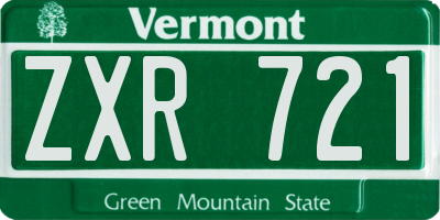 VT license plate ZXR721