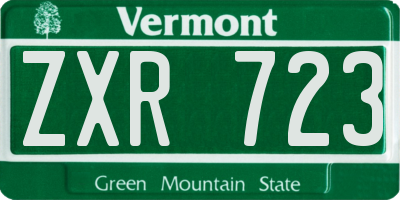 VT license plate ZXR723