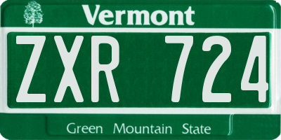 VT license plate ZXR724