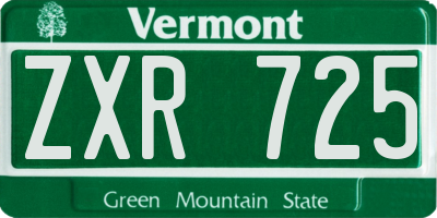 VT license plate ZXR725