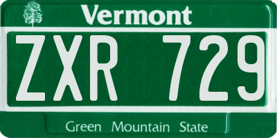 VT license plate ZXR729