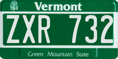 VT license plate ZXR732