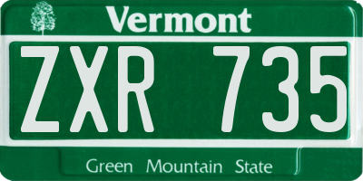 VT license plate ZXR735