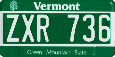 VT license plate ZXR736