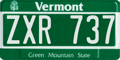 VT license plate ZXR737