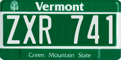 VT license plate ZXR741