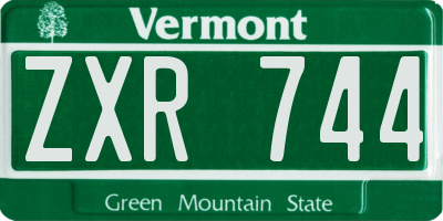 VT license plate ZXR744