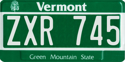 VT license plate ZXR745