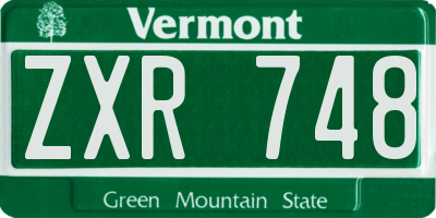 VT license plate ZXR748