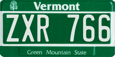 VT license plate ZXR766