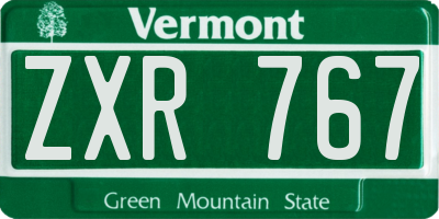VT license plate ZXR767
