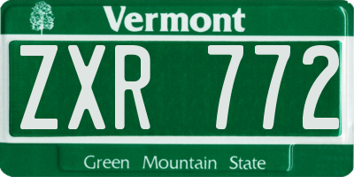 VT license plate ZXR772
