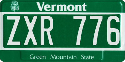 VT license plate ZXR776