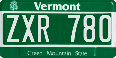 VT license plate ZXR780