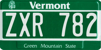 VT license plate ZXR782