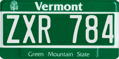 VT license plate ZXR784