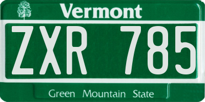 VT license plate ZXR785