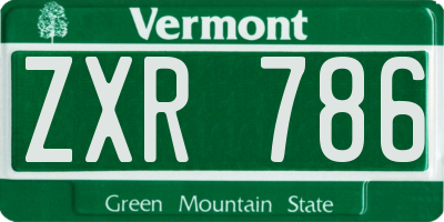 VT license plate ZXR786