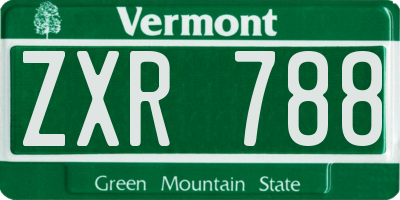 VT license plate ZXR788