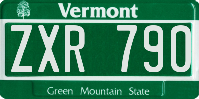 VT license plate ZXR790