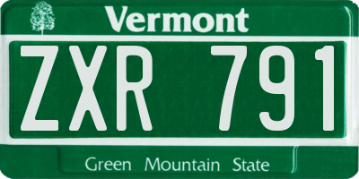 VT license plate ZXR791