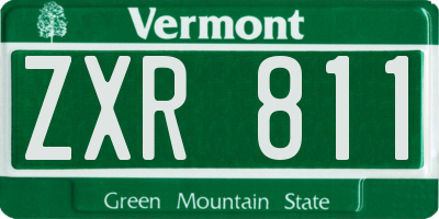 VT license plate ZXR811