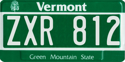 VT license plate ZXR812