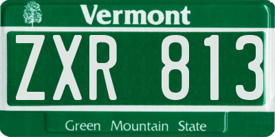 VT license plate ZXR813