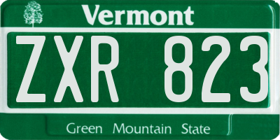 VT license plate ZXR823