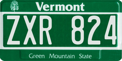VT license plate ZXR824