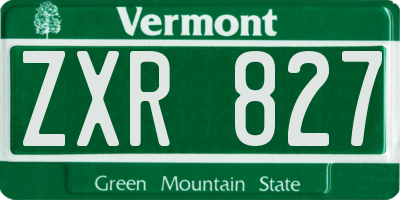 VT license plate ZXR827