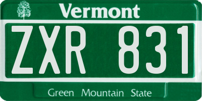 VT license plate ZXR831