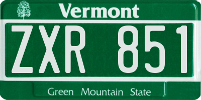 VT license plate ZXR851