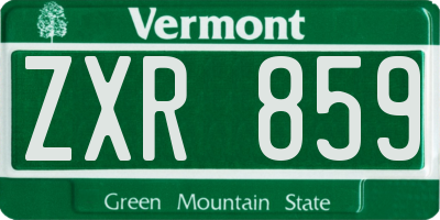 VT license plate ZXR859