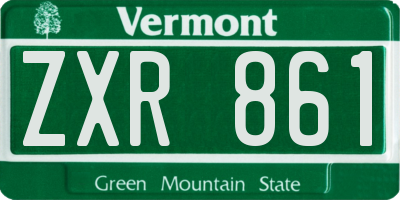 VT license plate ZXR861