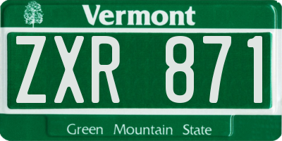 VT license plate ZXR871
