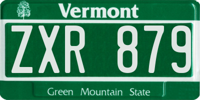VT license plate ZXR879