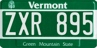VT license plate ZXR895