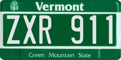 VT license plate ZXR911