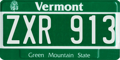VT license plate ZXR913