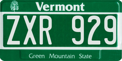 VT license plate ZXR929