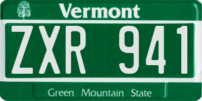 VT license plate ZXR941