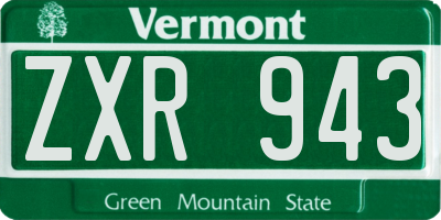 VT license plate ZXR943