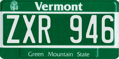 VT license plate ZXR946