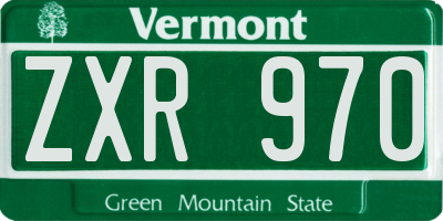 VT license plate ZXR970